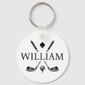 Monogram Name Golf Clubs Ace | Wählen Sie Ihre Far Schlüsselanhänger (Rückseite)