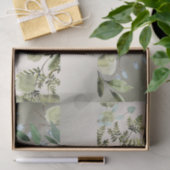 Monogram Name Green Blätter Golden Bronze Elegante Seidenpapier (Geschenk)