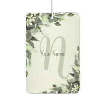 Monogram Name Greenery Floral Eukalyptus Blätter