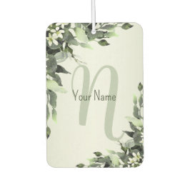 Monogram Name Greenery Floral Eukalyptus Blätter Autolufterfrischer
