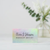 Monogram Name Holographic Opal Stone Business Card Visitenkarte (Stehend Vorderseite)