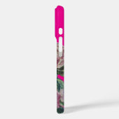 Monogram Name hot pink fett Aquarellblume Case-Mate iPhone Hülle (Rückseite / Links)