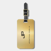 Monogram Name Imitats Gold Glamour Template Modern Gepäckanhänger (Vorderseite vertikal)
