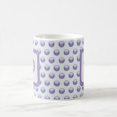 Monogram Name Initial Blue Grey Polka Dot Letter Kaffeetasse (Mittel)