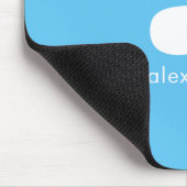Monogram Name Initial Blue Modern Simple Classy Mousepad (Ecke)
