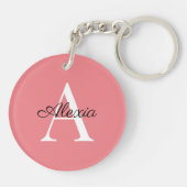 Monogram Name Initial Bridesmaid Akryllischer Schl Schlüsselanhänger (Rückseite)