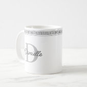 Monogram Name Initial Elegant Griechisch Meander S Kaffeetasse (Vorderseite Links)