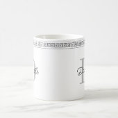 Monogram Name Initial Elegant Griechisch Meander S Kaffeetasse (Mittel)