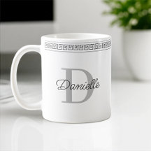 Monogram Name Initial Elegant Griechisch Meander S