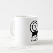 Monogram Name Initial Kitty Cat Lover White Black Kaffeetasse (Vorderseite Links)