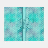 Monogram Name Initial Mermaid Blue Lila Green Fleecedecke (Vorderseite (Horizontal))