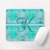 Monogram Name Initial Mermaid Blue Lila Green Mousepad (Mit Mouse)