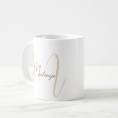 Monogram Name Initial Script Simple Modern Kaffeetasse (Vorderseite Links)