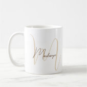 Monogram Name Initial Script Simple Modern Kaffeetasse (Links)