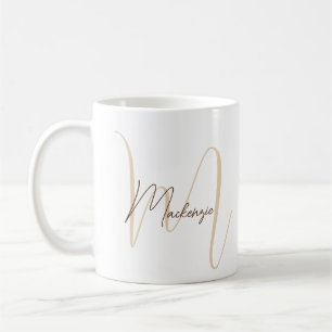Monogram Name Initial Script Simple Modern Kaffeetasse