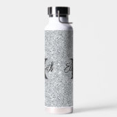 Monogram Name Initial Silver Glitzer Girly Trendy Trinkflasche (Links)