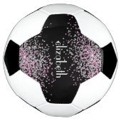 Monogram Name Initials Black Pink Silver Glitzer Fußball (Gedreht)