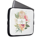 Monogram Name iPad Pro Cove für die Peony und Gold Laptopschutzhülle (Vorne Rechts)