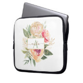 Monogram Name iPad Pro Cove für die Peony und Gold Laptopschutzhülle (Vorderseite Links)