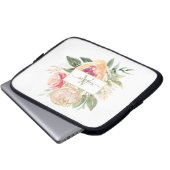 Monogram Name iPad Pro Cove für die Peony und Gold Laptopschutzhülle (Vorne Knopf)