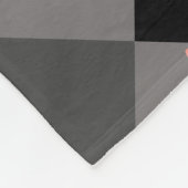 Monogram Name Kariert Grau Schwarz Pink Fleecedecke (Ecke)