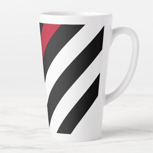 Monogram Name Large Red Line Firefighter Flag Name Milchtasse (Rechts)