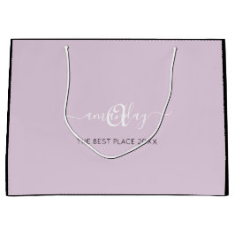 Monogram Name Lavender Lila Shop Hochzeit Große Geschenktüte
