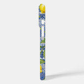 Monogram Name Lemon Blue French Country Tile  Case-Mate iPhone Hülle (Rückseite / Links)