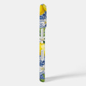 Monogram Name Lemon Blue French Country Tile  Case-Mate iPhone Hülle (Rückseite / Rechts)