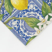Monogram Name Lemon Blue French Country Tile  Fleecedecke (Ecke)