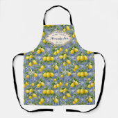 Monogram Name Lemon Blue French Country Tile  Schürze (Vorderseite)