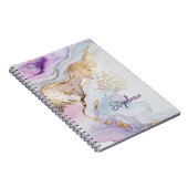 Monogram Name Lila Blue Gold Wright Wash Notizblock (Rechte Seite)