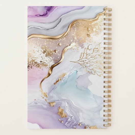 Monogram Name Lila Blue Gold Wright Wash Planer (Rückseite)