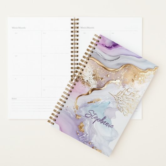 Monogram Name Lila Blue Gold Wright Wash Planer (Anzeige)