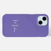 Monogram Name Lila White Minimal Stilvolle Chic Case-Mate iPhone Hülle (Rückseite (Horizontal))