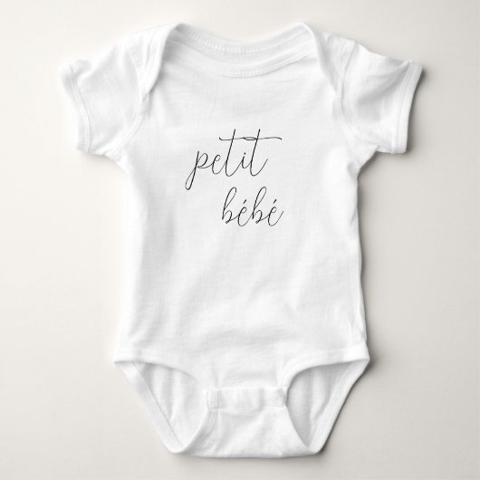Monogram Name Little Baby Petit Bébé Text Baby Strampler (Vorderseite)