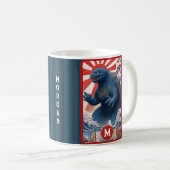 Monogram Name Lizard Monster Bold Retro Cool Fun Kaffeetasse (VorderseiteRechts)