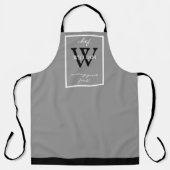 Monogram + NAME macht großartiges Essen All-Over P Schürze (Vorderseite)
