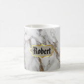 Monogram Name Marble Rose Gold Tasse (Mittel)