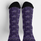 Monogram name meaning Leilani purple custom Socken (Oben)