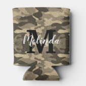 Monogram Name Modern Camouflage Glitzer Party Dosenkühler (Rückseite)