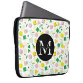 Monogram Name Modern Geometric Shapes Laptopschutzhülle (Vorne Rechts)