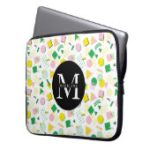Monogram Name Modern Geometric Shapes Laptopschutzhülle (Vorderseite Links)