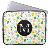 Monogram Name Modern Geometric Shapes Laptopschutzhülle (Vorderseite)