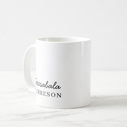 Monogram Name Modern Minimalist Stylish Design Kaffeetasse (Vorderseite Links)