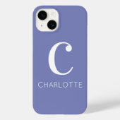 Monogram Name Modern Periwinkle Case-Mate iPhone Hülle (Rückseite)