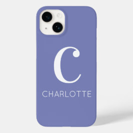 Monogram Name Modern Periwinkle Case-Mate iPhone 14 Hülle
