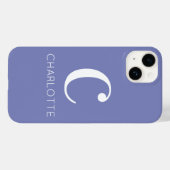 Monogram Name Modern Periwinkle Case-Mate iPhone Hülle (Rückseite (Horizontal))