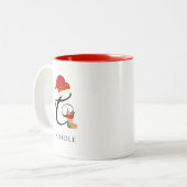 Monogram Name Modern Script Letter C Christmas Zweifarbige Tasse (Vorderseite Links)