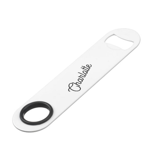 Monogram Name Modern Speed Flaschenöffner (Vorderseite Schrägansicht)